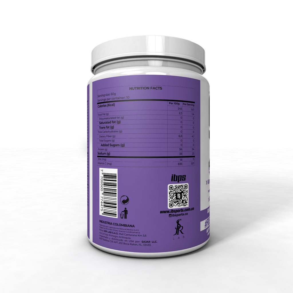 VEGGIE PROTEIN IBSPORTS (PROTEINA VEGANA)  x 600 G SABOR BLUEBERRY