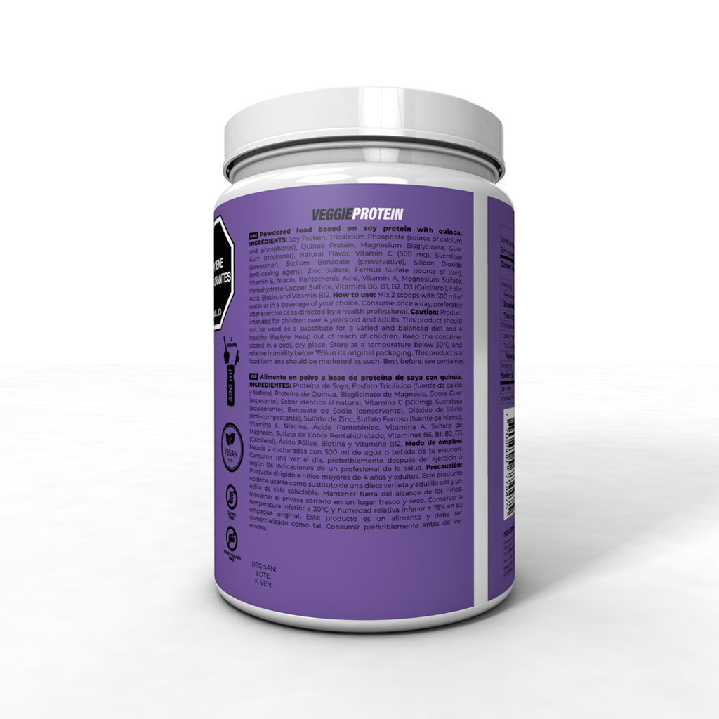 VEGGIE PROTEIN IBSPORTS (PROTEINA VEGANA)  x 600 G SABOR BLUEBERRY
