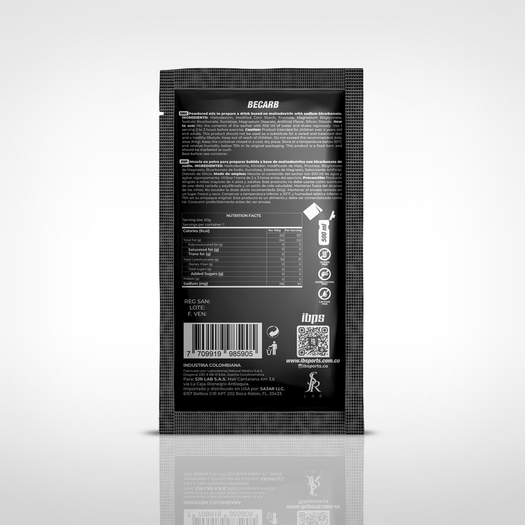 BECARB IBSPORTS SACHET X 60G SABOR SANDIA