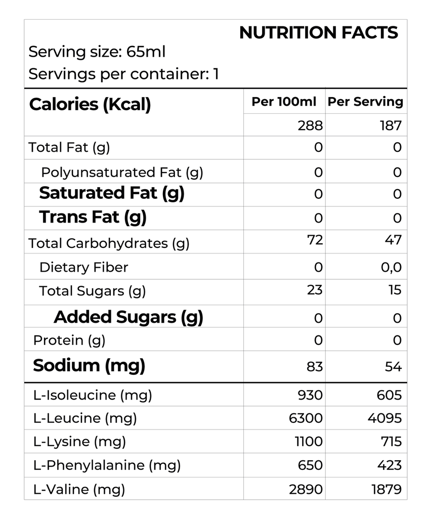 POWER BOOST IBSPORTS GEL EAA AMINOACIDOS ESENCIALES x 65 ML SABOR LIMON
