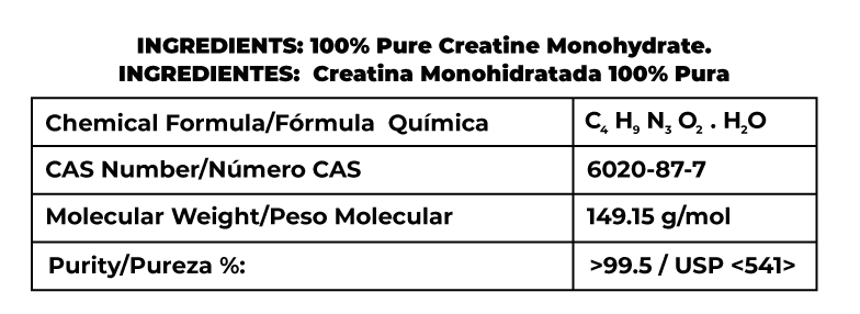 CREATINA MONOHIDRATADA IBSPORTS 100% PURA SACHET x 5 G SIN SABOR