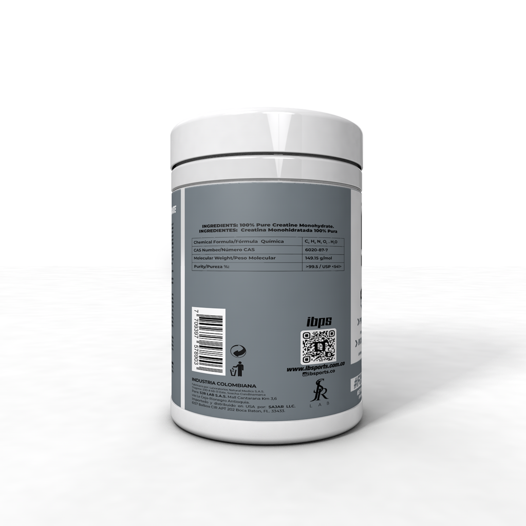 CREATINA MONOHIDRATADA IBSPORTS 100% PURA  x 400 G SIN SABOR