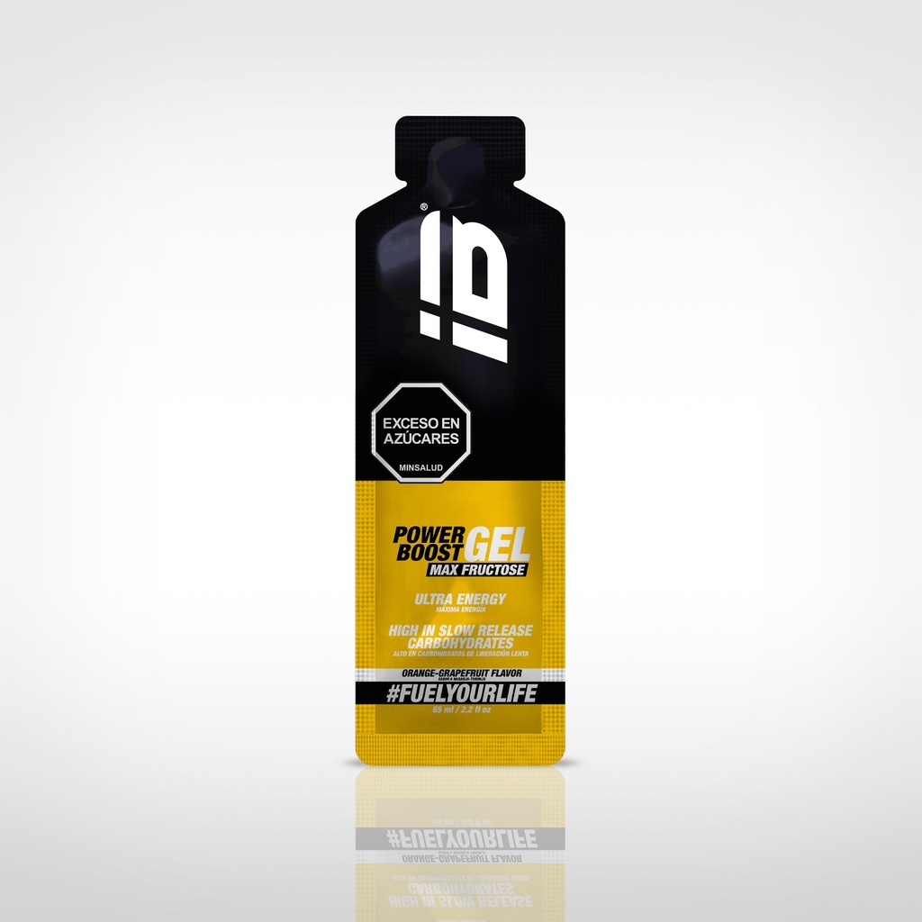 POWER BOOST IBSPORTS GEL MAX FRUSCTOSE x 65 ML SABOR MIX NARANJA TORONJA