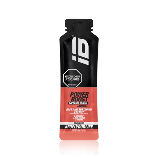 [IBS-7708035129118] POWER BOOST IBSPORTS GEL CAFEINA 250 MG + BCAA x 65 ML SABOR COLA
